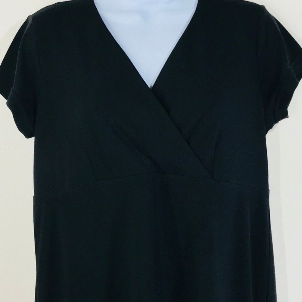 Black cross front maternity dress